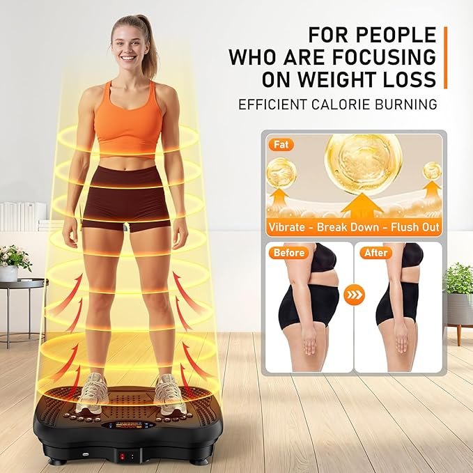 WellMore Vibration Plate Exercise Machine, 130 Levels Full Body Workout Vibrating Plate for Lymphatic Drainage Weight Loss alternate