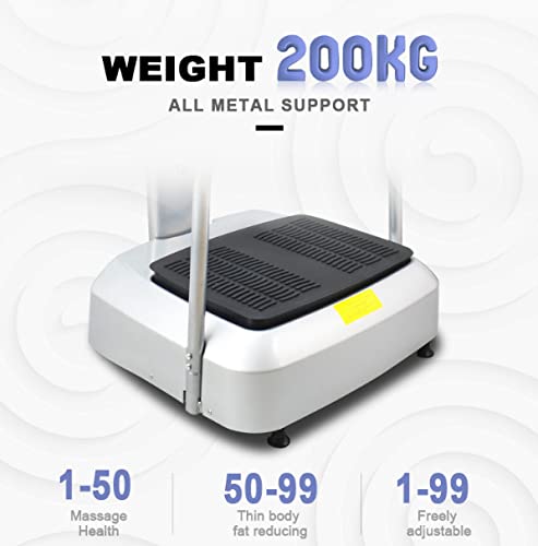 WELL MORE Crazy Fit Machine Vibration Home & Gym Workout for Full Body, Weight Loss 1 to 99 Speed Levels Pro Model Upgraded Design with Silent Motors and Built in Speakers 1 Year Warranty
