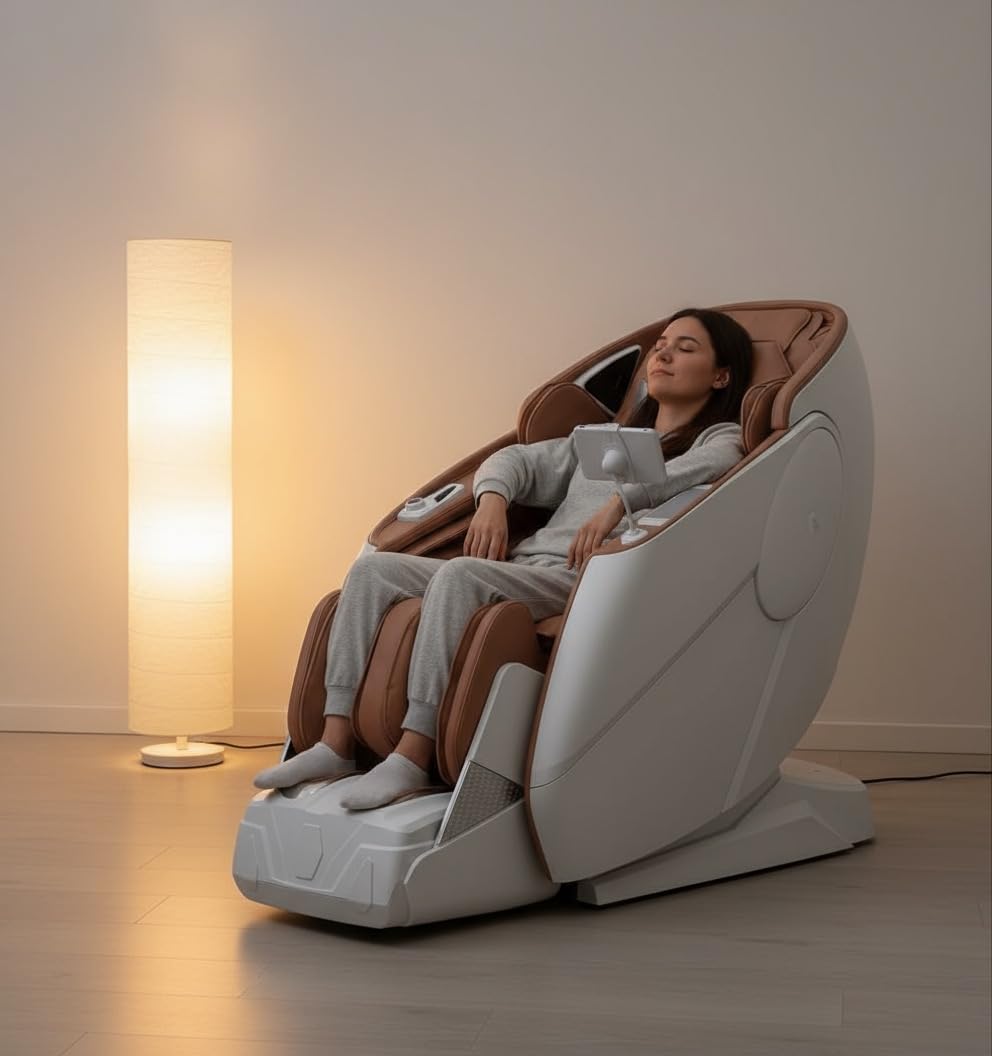 Well More Z91 Full Body Massage Chair Automatic Leg Extension with Touch Screen Remote with 1 Year Warranty