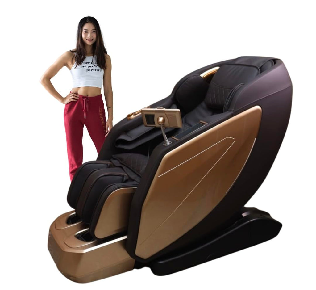 WELL MORE  5D Full Body Recliner Zero Gravity Massage Chair With Heating (Brown and Beige)