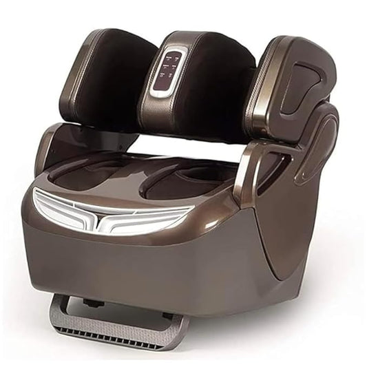 WELL MORE HJ 868 Leg Foot & Calf Massager For Pain Relief Heating Therapy Vibration,Compression Feet Leg Massager for Circulation, Relief,Shiatsu Kneading Vibration Feet and Calves 2 Year Warranty (Brown)