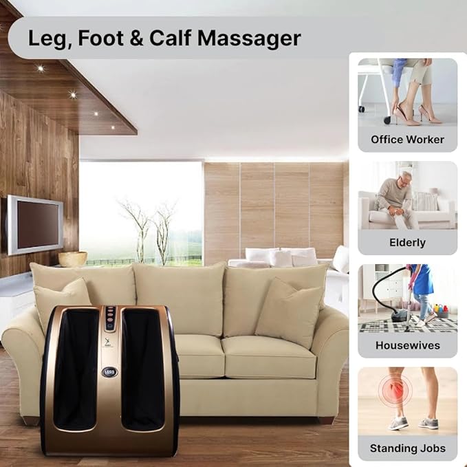 WELL MORE  Leg Massager Full Body Massage With Heat Vibration And Air Adjustable With 2 Year Warranty