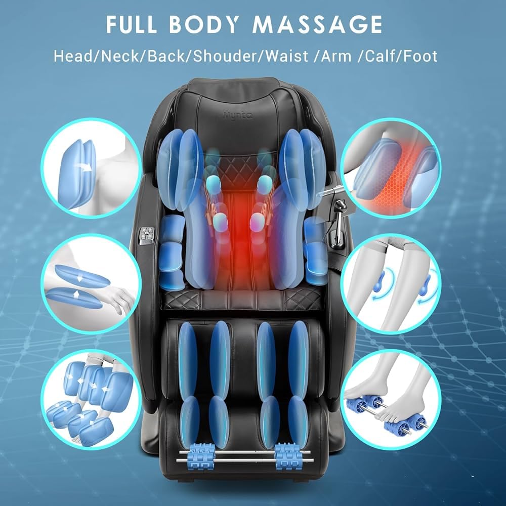 Well More Z91 Full Body Massage Chair Automatic Leg Extension with Touch Screen Remote with 1 Year Warranty