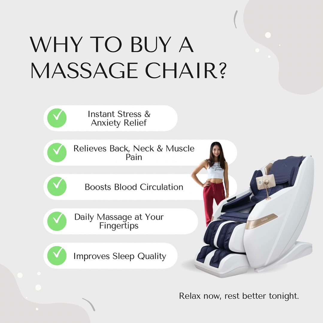 WELL MORE  RelaxLuxe Full Body Recliner Zero Gravity Massage Chair – Shiatsu, Air Compression, Heat Therapy, Bluetooth, Touchscreen Control – Ultimate Relaxation for Home & Office 5 Year